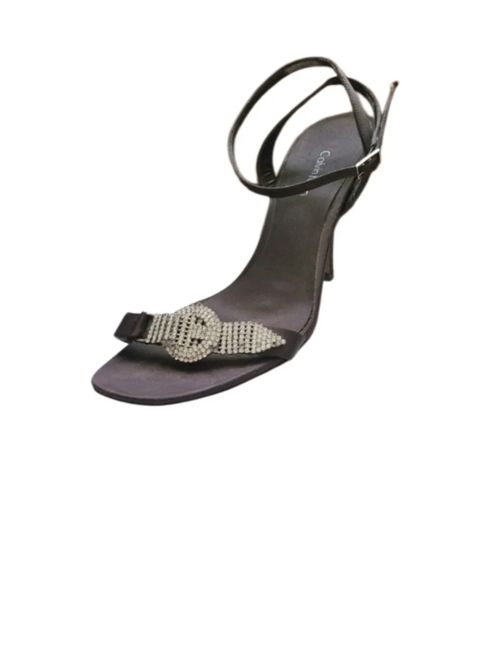 Calvin Klein Vintage Ankle Strap Sandals w/ Rhinestones Accents